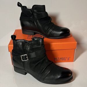 Miz Mooz Suzy Wide Width Leather Ankle Boots